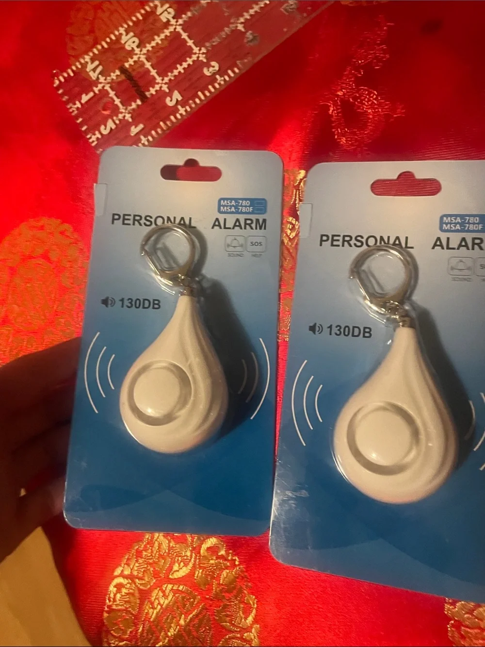 Personal Alarm Keychain – White Compact Safety Alarm lot of two